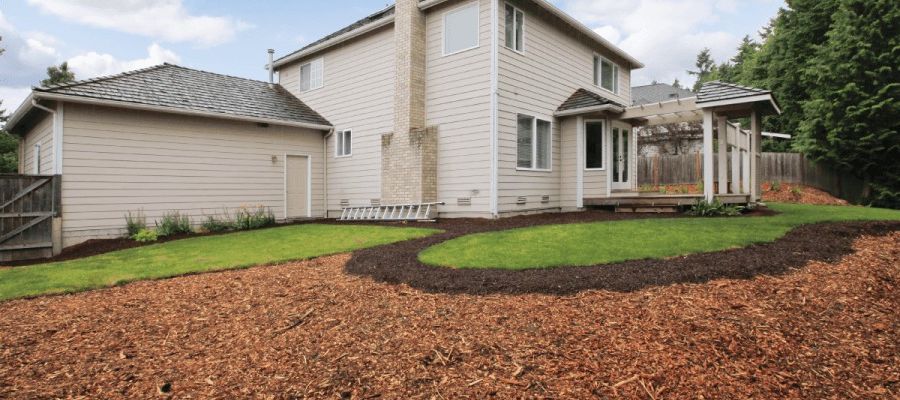 Mulches on front lawn